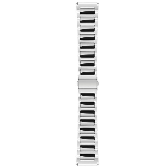 Kalebol 22mm Tooling Metal Zinc Alloy Watch Band(Silver Black)