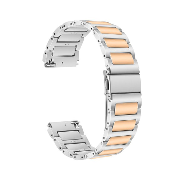 Kalebol 22mm Tooling Metal Zinc Alloy Watch Band(Silver Rose Gold)