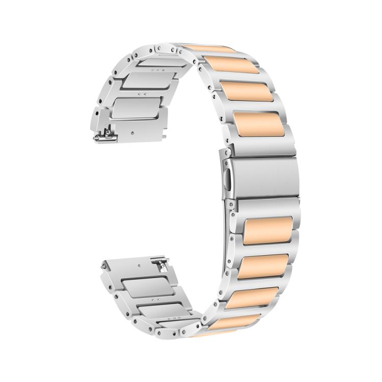 Kalebol 22mm Tooling Metal Zinc Alloy Watch Band(Silver Rose Gold)
