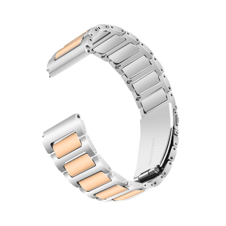 Kalebol 22mm Tooling Metal Zinc Alloy Watch Band(Silver Rose Gold)