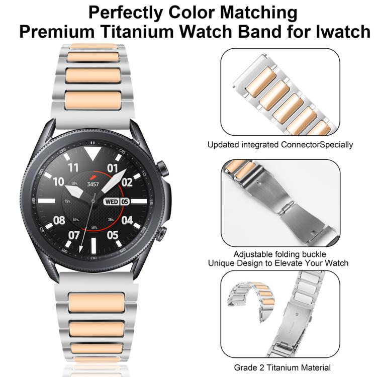 Kalebol 22mm Tooling Metal Zinc Alloy Watch Band(Silver Rose Gold)