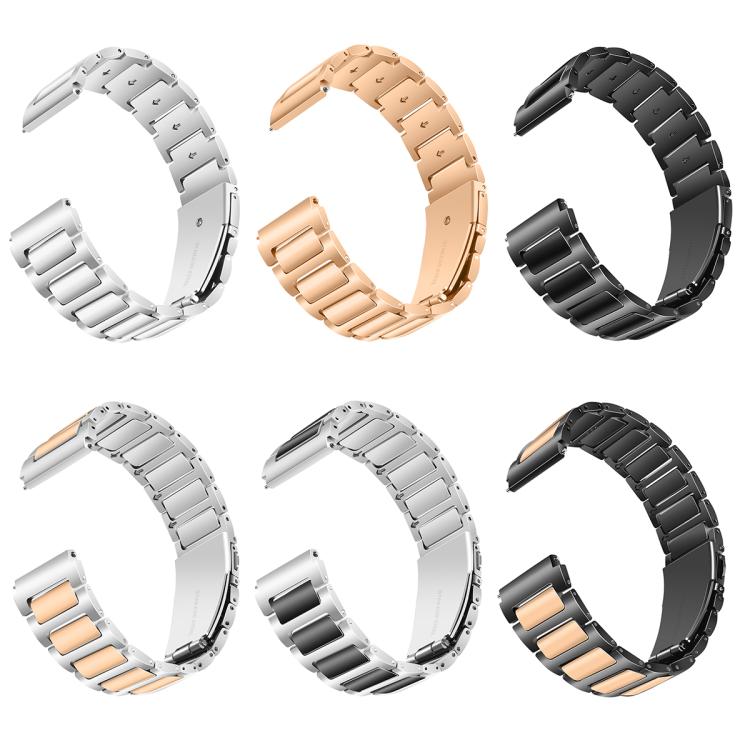 Kalebol 22mm Tooling Metal Zinc Alloy Watch Band(Silver Black)