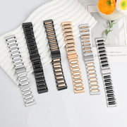 Kalebol 22mm Tooling Metal Zinc Alloy Watch Band(Silver Black)
