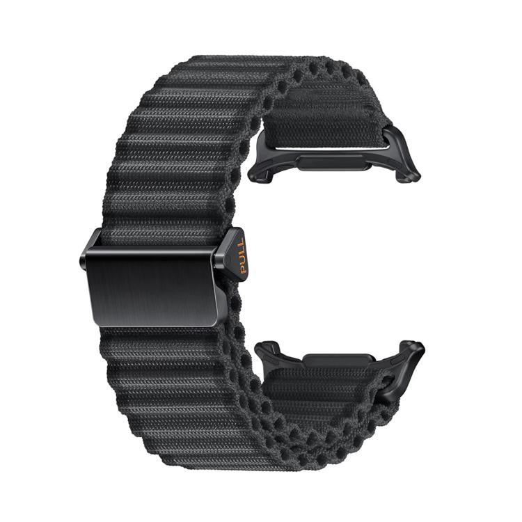For Samsung Galaxy Watch Ultra 47mm Kalebol Ocean Loop Nylon Braided Watch Band(Dark Grey)