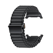 For Samsung Galaxy Watch Ultra 47mm Kalebol Ocean Loop Nylon Braided Watch Band(Dark Grey)