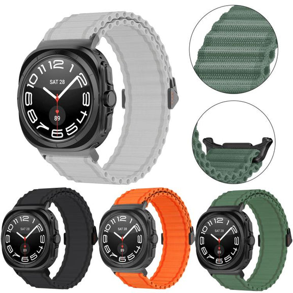 For Samsung Galaxy Watch Ultra 47mm Kalebol Ocean Loop Nylon Braided Watch Band(Dark Grey)