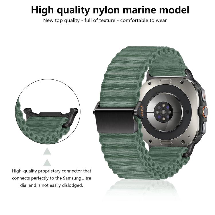 For Samsung Galaxy Watch Ultra 47mm Kalebol Ocean Loop Nylon Braided Watch Band(Army Green) - Watch Bands by Kalebol | Online Shopping South Africa | PMc TechLife | Buy Now Pay Later Mobicred