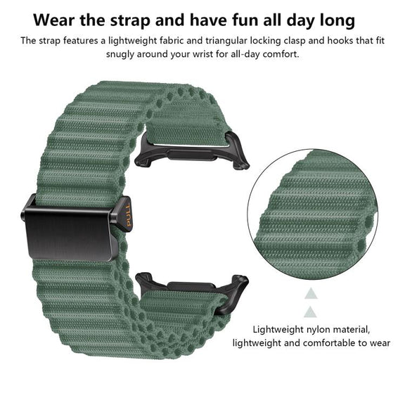 For Samsung Galaxy Watch Ultra 47mm Kalebol Ocean Loop Nylon Braided Watch Band(Dark Grey)