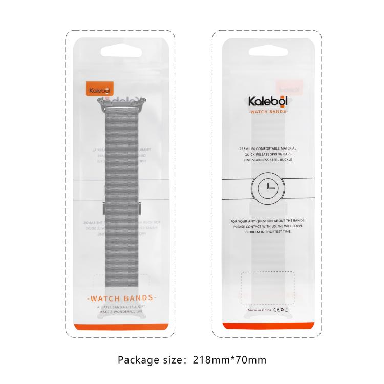 For Samsung Galaxy Watch Ultra 47mm Kalebol Ocean Loop Nylon Braided Watch Band(Dark Grey)