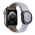 For Apple Watch 46mm / 49mm / 45mm / 44mm Kalebol Magnetic Fold Genuine Buckle Leather Watch Band(Light Grey) - Watch Bands by Kalebol | Online Shopping South Africa | PMc TechLife | Buy Now Pay Later Mobicred