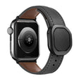For Apple Watch 46mm / 49mm / 45mm / 44mm Kalebol Magnetic Fold Genuine Buckle Leather Watch Band(Black) - free shipping - PMc TechLife - Order now!