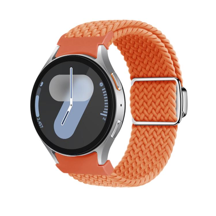 For Samsung Galaxy Watch 5 Pro / 6 / 7 Kalebol Button Braided Loop Magnetic Buckle Watch Band(Orange) - Watch Bands by Kalebol | Online Shopping South Africa | PMc TechLife | Buy Now Pay Later Mobicred