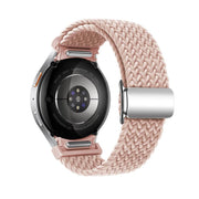 For Samsung Galaxy Watch 5 Pro / 6 / 7 Kalebol Button Braided Loop Magnetic Buckle Watch Band(Pink Sand)