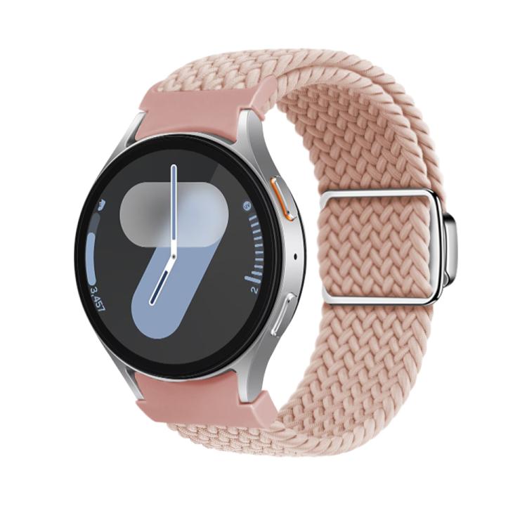For Samsung Galaxy Watch 5 Pro / 6 / 7 Kalebol Button Braided Loop Magnetic Buckle Watch Band(Pink Sand) - free shipping - PMc TechLife - Order now!