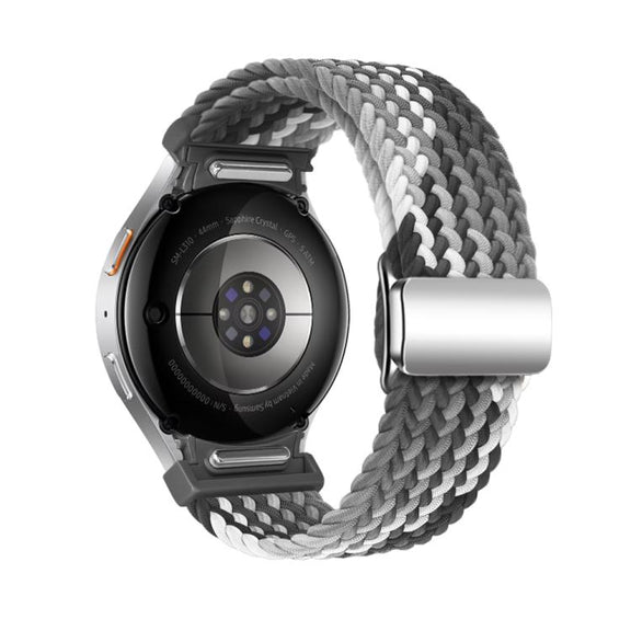 For Samsung Galaxy Watch 5 Pro / 6 / 7 Kalebol Button Braided Loop Magnetic Buckle Watch Band(Dark Chocolate)