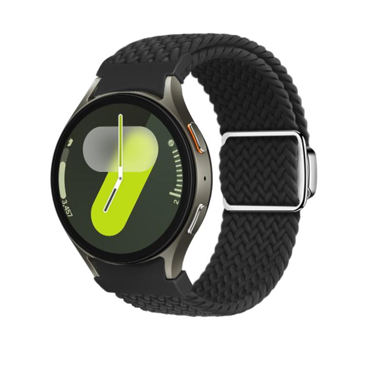 For Samsung Galaxy Watch 5 Pro / 6 / 7 Kalebol Button Braided Loop Magnetic Buckle Watch Band(Black) - free shipping - PMc TechLife - Order now!