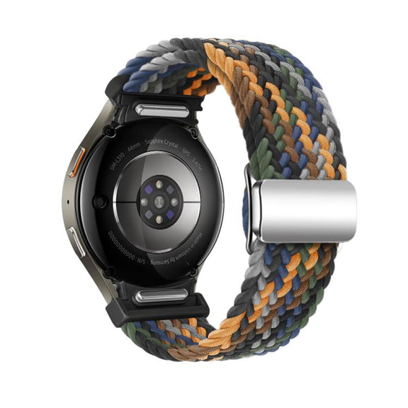 For Samsung Galaxy Watch 5 Pro / 6 / 7 Kalebol Button Braided Loop Magnetic Buckle Watch Band(Camouflage)