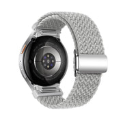 For Samsung Galaxy Watch 5 Pro / 6 / 7 Kalebol Button Braided Loop Magnetic Buckle Watch Band(Light Grey)