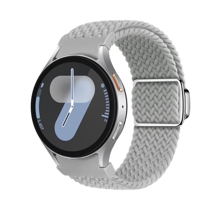 For Samsung Galaxy Watch 5 Pro / 6 / 7 Kalebol Button Braided Loop Magnetic Buckle Watch Band(Light Grey) - free shipping - PMc TechLife - Order now!