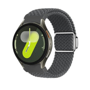 For Samsung Galaxy Watch 5 Pro / 6 / 7 Kalebol Button Braided Loop Magnetic Buckle Watch Band(Space Grey)
