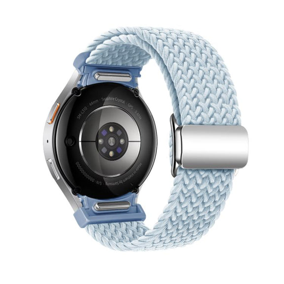 For Samsung Galaxy Watch 5 Pro / 6 / 7 Kalebol Button Braided Loop Magnetic Buckle Watch Band(Fog Blue)