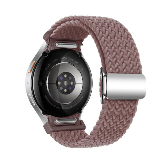 For Samsung Galaxy Watch 5 Pro / 6 / 7 Kalebol Button Braided Loop Magnetic Buckle Watch Band(Smoky Purple)