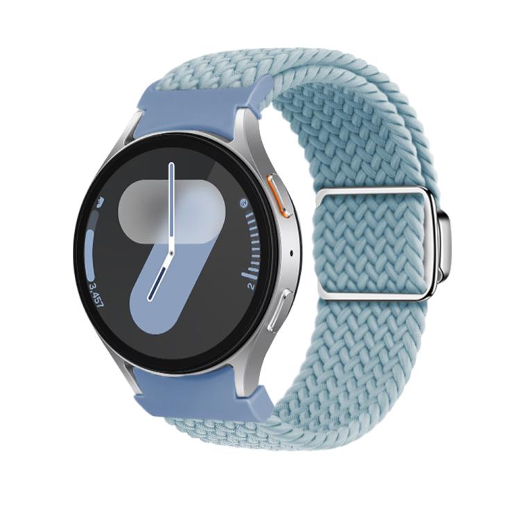 For Samsung Galaxy Watch 5 Pro / 6 / 7 Kalebol Button Braided Loop Magnetic Buckle Watch Band(Cyan-blue) - free shipping - PMc TechLife - Order now!