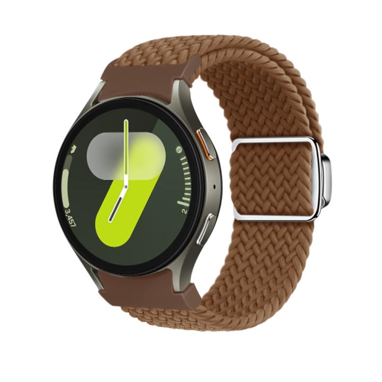 For Samsung Galaxy Watch 5 Pro / 6 / 7 Kalebol Button Braided Loop Magnetic Buckle Watch Band(Brown) - free shipping - PMc TechLife - Order now!