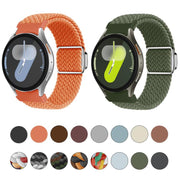 For Samsung Galaxy Watch 5 Pro / 6 / 7 Kalebol Button Braided Loop Magnetic Buckle Watch Band(Light Grey)