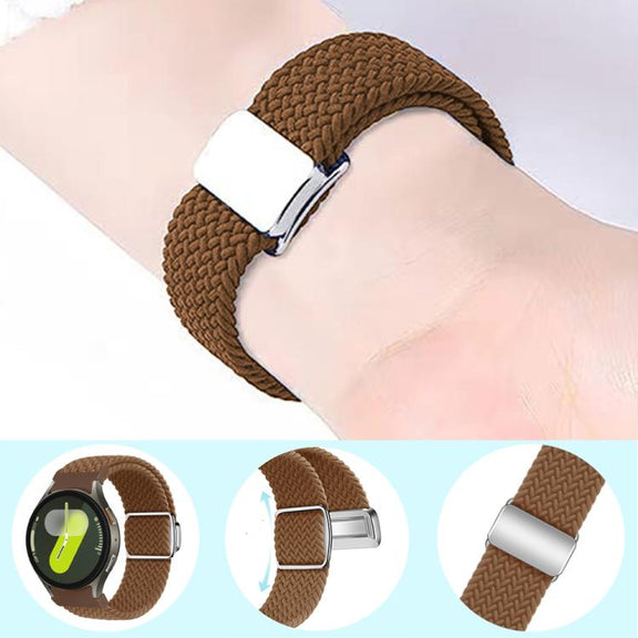 For Samsung Galaxy Watch 5 Pro / 6 / 7 Kalebol Button Braided Loop Magnetic Buckle Watch Band(Space Grey)
