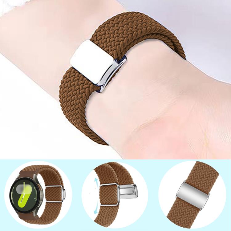 For Samsung Galaxy Watch 5 Pro / 6 / 7 Kalebol Button Braided Loop Magnetic Buckle Watch Band(Space Grey)
