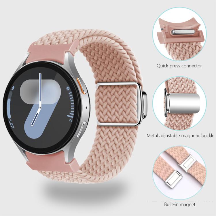 For Samsung Galaxy Watch 5 Pro / 6 / 7 Kalebol Button Braided Loop Magnetic Buckle Watch Band(Space Grey)
