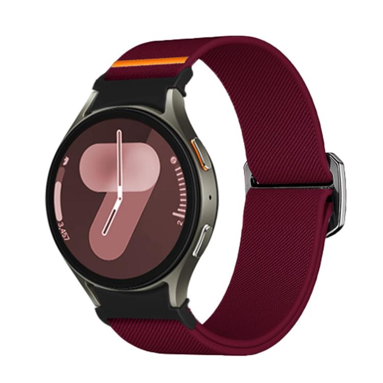 For Samsung Galaxy Watch 5 Pro / 6 / 7 Kalebol Button Elastic Nylon Watch Band(Wine Red) - free shipping - PMc TechLife - Order now!