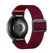 For Samsung Galaxy Watch 5 Pro / 6 / 7 Kalebol Button Elastic Nylon Watch Band(Wine Red)