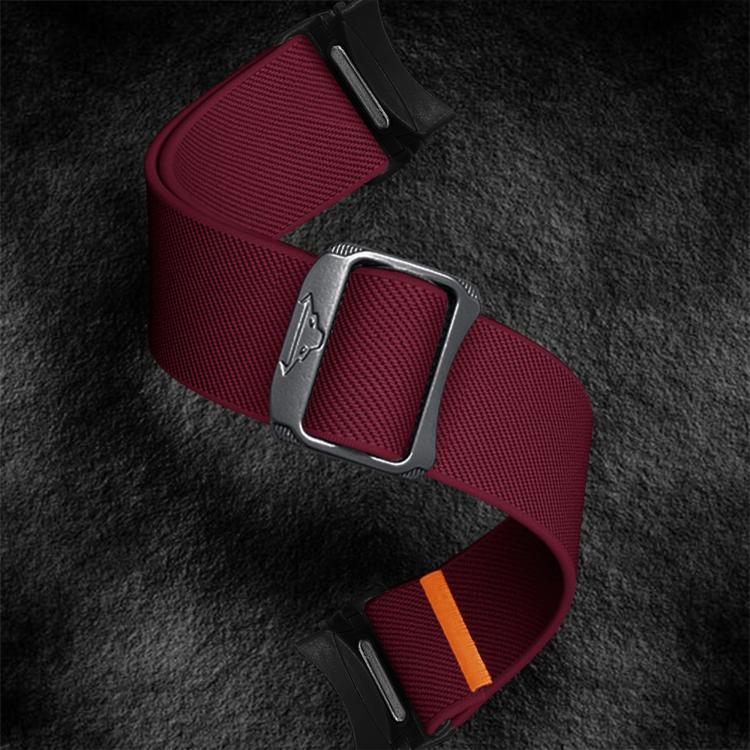 For Samsung Galaxy Watch 5 Pro / 6 / 7 Kalebol Button Elastic Nylon Watch Band(Wine Red)