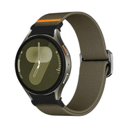 For Samsung Galaxy Watch 5 Pro / 6 / 7 Kalebol Button Elastic Nylon Watch Band(Army Green)