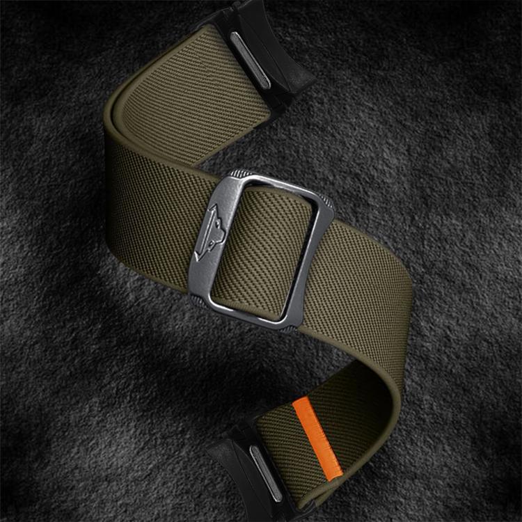 For Samsung Galaxy Watch 5 Pro / 6 / 7 Kalebol Button Elastic Nylon Watch Band(Army Green)