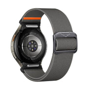 For Samsung Galaxy Watch 5 Pro / 6 / 7 Kalebol Button Elastic Nylon Watch Band(Dark Grey)