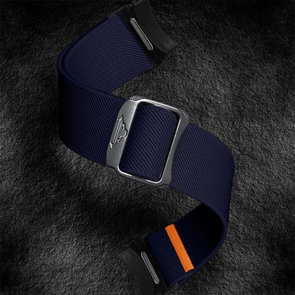 For Samsung Galaxy Watch 5 Pro / 6 / 7 Kalebol Button Elastic Nylon Watch Band(Midnight Blue)