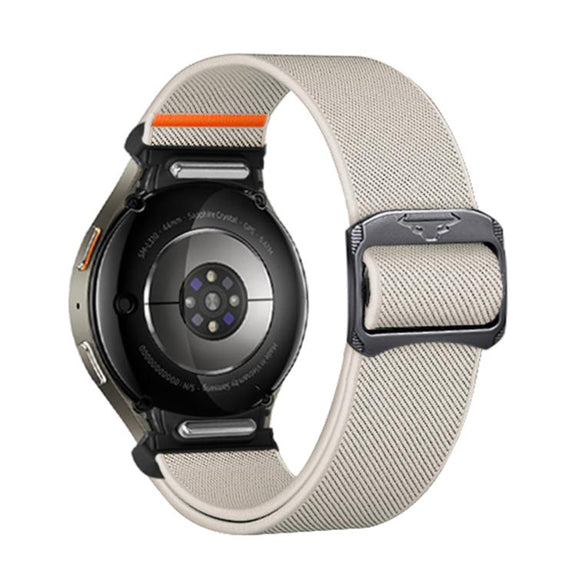 For Samsung Galaxy Watch 5 Pro / 6 / 7 Kalebol Button Elastic Nylon Watch Band(Starlight)
