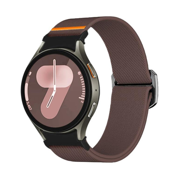 For Samsung Galaxy Watch 5 Pro / 6 / 7 Kalebol Button Elastic Nylon Watch Band(Smoky Purple)