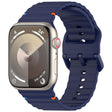For Apple Watch 46mm / 49mm / 45mm / 44mm Kalebol Wavy Grain Stitched Silicone Watch Band(Navy Blue) - free shipping - PMc TechLife - Order now!