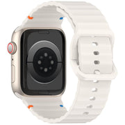 For Apple Watch 42mm / 41mm / 40mm / 38mm Kalebol Wavy Grain Stitched Silicone Watch Band(Starlight)