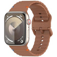 For Apple Watch 42mm / 41mm / 40mm / 38mm Kalebol Wavy Grain Stitched Silicone Watch Band(Brown) - free shipping - PMc TechLife - Order now!