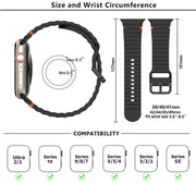 For Apple Watch 46mm / 49mm / 45mm / 44mm Kalebol Wavy Grain Stitched Silicone Watch Band(Milk Tea)