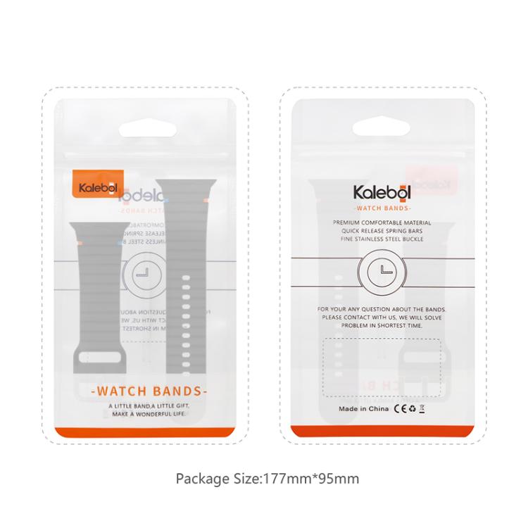 For Apple Watch 42mm / 41mm / 40mm / 38mm Kalebol Wavy Grain Stitched Silicone Watch Band(Milk Tea)