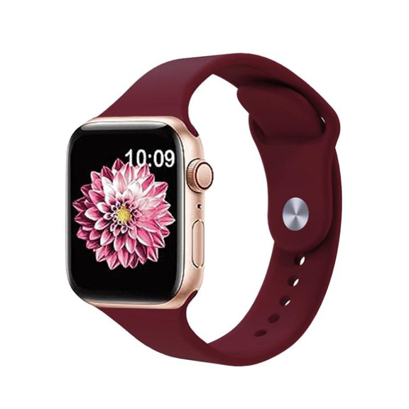 For Apple Watch 46mm / 49mm / 45mm / 44mm Kalebol Reverse Buckle Silicone Watch Band(Wine Red)