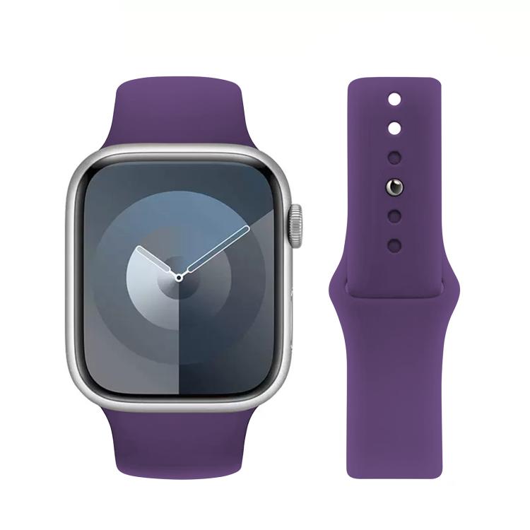 For Apple Watch 46mm / 49mm / 45mm / 44mm Kalebol Reverse Buckle Silicone Watch Band(Dark Purple)