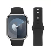 For Apple Watch 42mm / 41mm / 40mm / 38mm Kalebol Reverse Buckle Silicone Watch Band(Black)