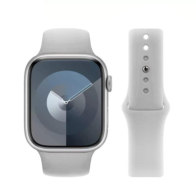 For Apple Watch 42mm / 41mm / 40mm / 38mm Kalebol Reverse Buckle Silicone Watch Band(Light Grey)